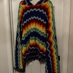 Handmade upcycled rainbow hoodie